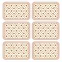 patdrea French Floral Red Rectangular PVC Placemats, Pack of 6, Waterproof Insulation, Soft and Durable, Suitable for Dining Table, Kitchen and Coffee Table Decoration,12"*17"