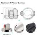 Mom's Choice Gold Awards Winner - Stove Knob Covers for Child Safety (5 + 1 Pack) Double-Key Design and Upgraded Universal Size Gas Knob Covers Clear View Childproof Oven Knob Covers for Kids and Pets