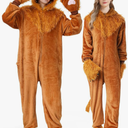 YuDanae Lion Costume Adult Animal Onepiece Unisex Lion Pajamas Halloween Party Onesie Cosplay Jumpsuit for Men Women