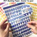 3 x 2400 Pieces Small Colorful Vinyl Letter Stickers, 24 Sheets Self Adhesive Mini Alphabet Stickers, 0.5 inch Numbers Letters Labels DIY Crafts Art Making, Used for Cards, Notebook Decor
