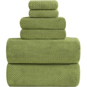 YTYC Towels, 39x78 Inch Oversized Bath Sheets for Adults Luxury Extra Large Bath Towels Sets of 6 Super Soft Shower Towels for Bathroom Microfiber 80% Polyester (Sage Green,6)
