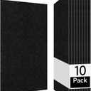 Olanglab Acoustic Wall Panels 10 Pack, 48 x 24 per Acoustic Panels Sound Absorbing, Sound Panels for Home Studio and Office, Solid Black