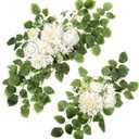 2 Packs Wedding Arch Flowers, 28/20 Floral Swag Flower Arch Arrangement for Wedding Ceremony Backdrop Reception Welcome Sign Background Decoration (White)