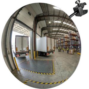 17.3 Inch Acrylic Convex Mirror, Adjustable Clamp Mount, 1.6"L x 17.3"W