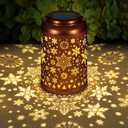 Solar Lanterns Outdoor, Waterproof Hanging Metal Solar Lanterns LED Decoration for Garden, Yard, Patio - Perfect Birthday Gifts for Women Mom Grandma(Snowflakes)
