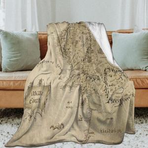 Sofa Throw Blanket for Women Flannel Soft Lightweight Warm Shawl Thick Knitted Plush Cozy Comfy Decorative Map Throw Blanket for Couch Bed Queen King Size (50x40 Inches)