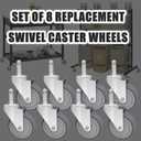 RILIDRI 4-Inch Swivel Stem Caster, 7/16-Inch Stem Diameter Rubber Wheel, Heavy Duty TPR Replacement Wheels for Rubbermaid Mop Bucket Cart Grill Casters - 8 Pack