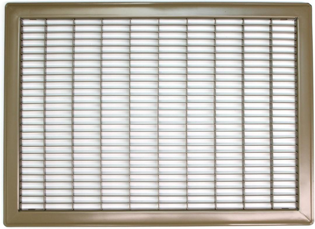 HVAC Premium 16" X 20" or 20" X 16" Heavy Duty Walkable Floor Grille - Fixed Blades Air Grille - Brown [Outer Dimensions: 17.75 X 21.75]
