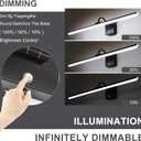 Plug in Bathroom Vanity Light Picture Light Vanity Lights for Bathroom LED Bar 35" 6000K 16W Touch Dimming Matte Black Wall Sconce for Living Room, Bedroom, Hallway, Cabinet & Porch