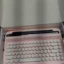 YUNZII ACTTO B303 Wireless Typewriter Keyboard, Bluetooth Connection, Cute Retro Aesthetic Design with Integrated Stand for Tablet, Phone, PC and Win/Mac/Android(B303, Baby Pink)