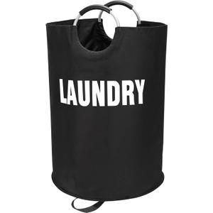 160L XX-Large Laundry Basket, Freestanding Tall Clothes Hamper, Collapsible Laundry Bag, Black