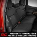 Rough Country Neoprene Seat Covers for Chevy Silverado & GMC Sierra 1500 (2019-2026) w/Rear Seat Storage & Cup Holder - Waterproof & UV Resistant, Foam Padded, Front & Rear Row Cover Set