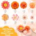 Cindeer 200 Pcs Fake Flower Heads for Crafts Mini Flower Heads Faux Rose Artificial Daisy Blossom Decorative Flowers for Home Bride Bridesmaid Wedding Centerpiece, 2-7 cm(Orange)