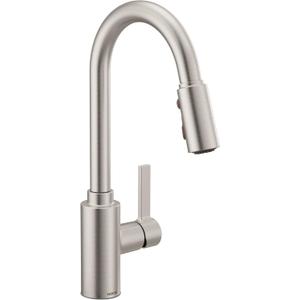 Moen Genta LX Spot Resist Stainless One-Handle Modern Kitchen Faucet with Pull Down Sprayer and a Reflex Docking Head, Featuring Power Boost for a Faster Clean, 7882SRS