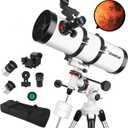 Telescope 150EQ Astronomical Professional Telescope for Adults High Powered, Reflector Manual Equatorial Telescopes for Beginners.Comes with Phone Adapter, Stainless Tripod & Filter and Carrying Bag