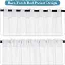 RYB HOME White Sheer Curtains Linen Texture Window Panels, Semi Sheer Light Filetring Rod Pocket & Back Tab Drapes for Bedroom, 52 x 84 inches, Pack of 2