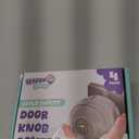 Child Safety Door Knob Cover (4 Pack) Hard-to-Remove Dual-Lock Door Handle Covers for Kids - Reusable Baby Proof Door Knob Locks - Installs Easily, No Tools Needed (Transparent)