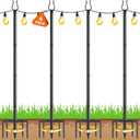 Aredy 4 Pack String Light Poles - 10FT Light Poles for Outside with Fork Base, Outdoor String Light Poles, Durable Poles for String Lights in Backyard, Deck, Garden, Wedding Events
