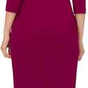 Adrianna Papell Knit Crepe Tie Waist Sheath Dress (Purple, M)
