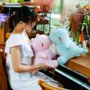 VHYHCY Cute Dinosaur Plush Toys, Fat Dinosaur Stuffed Animals Dolls, Soft Plush Dino Plushie, Birthday Gifts for Kids Girls Boys Pink 12 inch