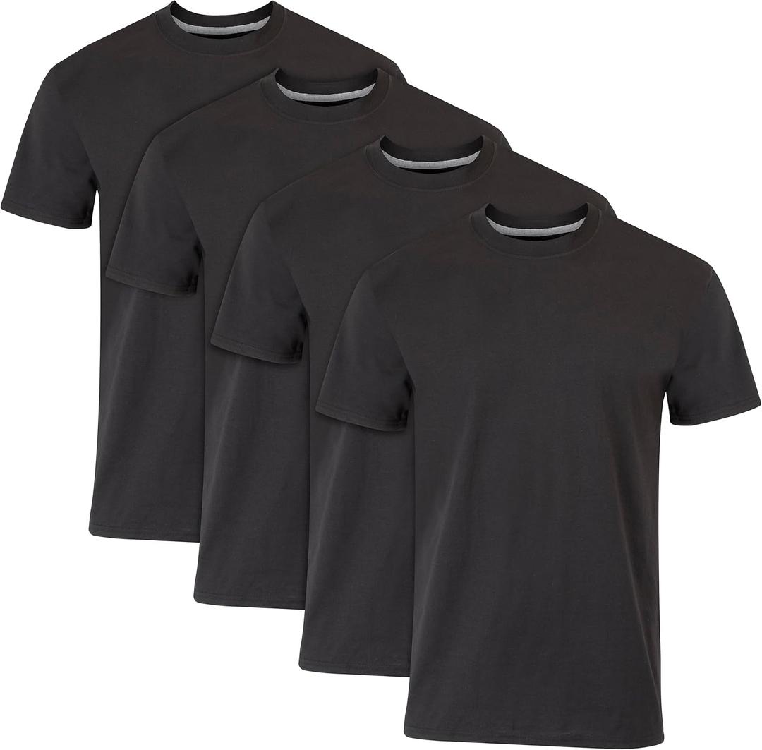 Hanes Men's Undershirts T-Shirt Pack, 4-Pack, ComfortBlend Moisture-Wicking Tees for Men, Crewneck T-Shirt, Slim Fit, medium