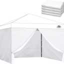 Instant Canopy Sidewalls for 10x10 Pop Up Canopy Tent, 300D Waterproof Material for Outdoor Events, Vendor Booths, and Privacy (Sidewalls Only, Canopy Not Included) (White)