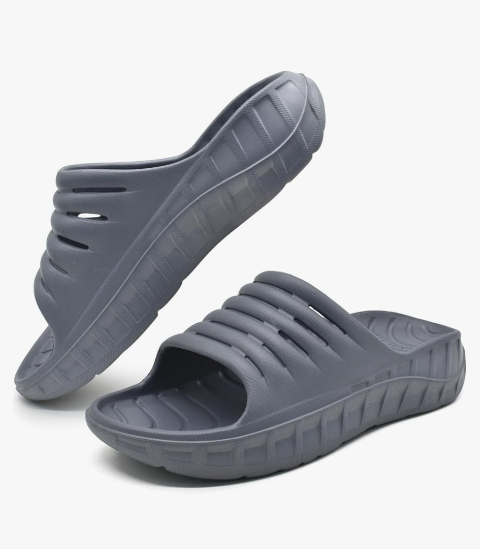 GPOS Mens Sport Recovery Sandals Plantar Fasciitis Thick Cushion Slides Sandals Lightweight Comfort Orthotic Slippers 6 Size