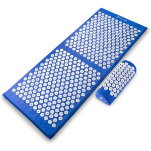ProsourceFit Acupressure Mat and Pillow Set for Back/Neck Pain Relief and Muscle Relaxation (XL, Blue/White)