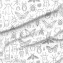 Spoonflower Fabric - Bugs Coloring Insects Butterflies Nature Book Black White Butterfly Printed on Petal Signature Cotton Fabric by The Yard - Sewing Quilting Apparel Crafts Decor