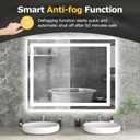 Hivone 40X32 LED Bathroom Mirror with Lights, Anti-Fog, Dimmable, Backlit + Front Lit, Smart Bathroom Vanity Mirror, Memory Function, Shatterproof, Tempered Glass (Horizontal/Vertical)