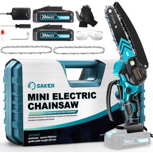 Saker Mini Chainsaw,6 Inch Portable Electric Chainsaw Cordless, Small Handheld Chain saw for Tree Branches,Courtyard, Household and Garden,Father's Day Gift for Men Dad Husband Women