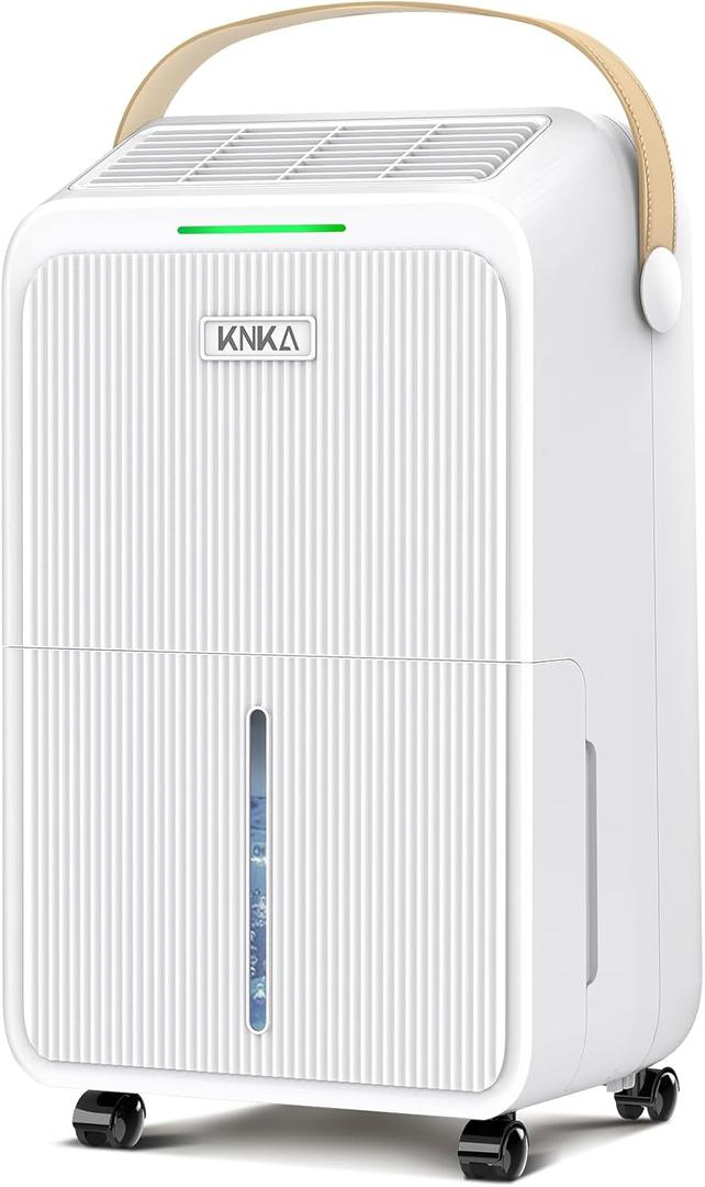 KNKA 2500 Sq.Ft Dehumidifier for Basement with Drain Hose Max 34 Pints, Dehumidifiers for Home, Bedroom, Bathroom, Large Room, Three Modes, Intelligent Humidity Control, Dry Clothes, 24HR Timer