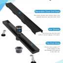 Black Shower Drain 18 Inch, Modern Linear Shower Drain Matte Black