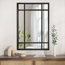 Black Rectangle Mirror, Farmhouse Decorative Wall Mirror for Entryway, Living Room, Bedroom, Hallway, Fireplace, Accent Wall Decor (Black1, 29.5" x 20")