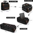 Car Trunk Organizer and Storage with Lid & Removable Leakproof Cooler Bag, Car Accessories 6 Removable Dividers for Custom Space, Collapsible Large Trunk Organizers Interior for SUV Sendan with Cover