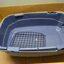 Amazon Basics 2-Door Top-Load Hard-Sided Pet Travel Carrier for Cats and Small Dogs, 19" L x 12.6" W x 10" H, Gray & Blue