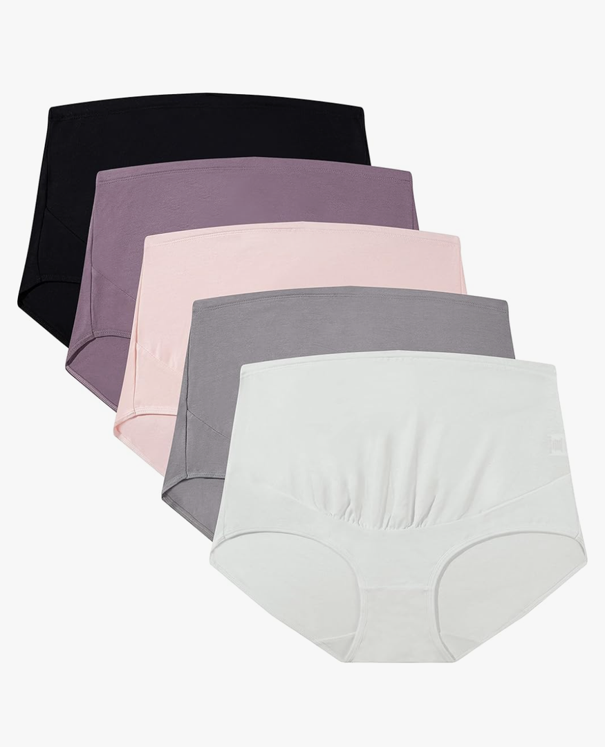 Mama Cotton Women's Over The Bump Maternity Panties High Waist Full Coverage Pregnancy Underwear Multi-Pack (4XL)