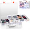Toy Organizer.72 Compartments.Toy Storage Box Compatible With Hot wheels Cars, Matchbox Cars,Mini Toys and Small Dolls.Toy Storage Display Case With 3 Layers of Removable Trays(Transparent)