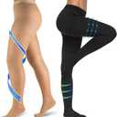 20-30mmHg Compression Pantyhose for Women, Medical Compression Stockings, High Waist Opaque Compression Tights for Lymphadema Edema, Swelling, Varicose Veins, Support Hose for Teacher Doctor (Mix-2Pairs), Size L