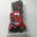 Hotop 6 Pcs Christmas Artificial Poinsettias Florals 19.6 Inch Large Christmas Poinsettia Decorations Red Green Christmas Flower Picks Stem for Christmas Tree Ornament Wreath DIY Xmas Party Decor