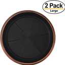Decorative Heavy Duty Tray/Saucer (2 Pack) Rustic Medieval/French Country Look, Pot/Planter Base for Indoor/Outdoor Decor Use. Long Lasting, Reusable Light Weight (13 inches, Copper)