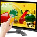 22 Inch Touchscreen Monitor, FHD 1080P Computer Monitor, HDMI VGA USB 10-Point Touch PC Display for Business, VESA, Built-in Speakers, Black