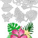 BENECREAT Hibiscus Cutting Dies, Flower Leaf Stencils Jungle Leaf Decorative Embossing Stencils for Scrapbooking, Photo Album, Greeting Card Making, 4.6x6