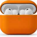 for AirPods Pro 3 (2025) 100% Genuine Leather Case,Full-Grain Leather Cover Case,Handmade Top,Shockproof Protective,Wireless Charging,for AirPods Pro 3rd Gen (Orange, No Rope)
