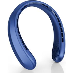 Neck Fan, Portable Fan around Neck, 4000mAh Battery Operated Wearable Personal Fan with USB Rechargeable, 3 Wind Speed, Fast Cooling, Ultra Quiet, Bladeless,Headphone Design for Travel, Men Women (Blue)