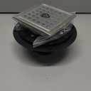 4 Inch Square Shower Floor Drain Brushed Stainless Steel Drain Kit with Flange, Removable Grid Cover, Hair Strainer