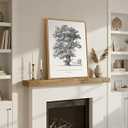 Framed Christian Scripture Wall Art, Ephesians 3:17 Inspirational Bible Verse Canvas Print, Vintage Tree Sketch Religious Artwork for Bedroom Living Room, 12x16 Inch