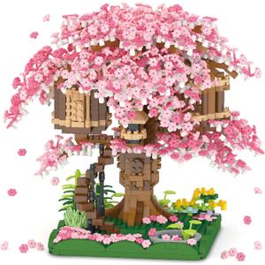 Cherry Blossom Bonsai Tree Building Set, Japanese Sakura Tree House Model Sets for Adults, 2028Pcs Mini Micro Bricks Collectible Creative Gift for Teens Girls 14+