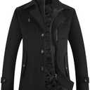 APTRO Men's Pea Coat Wool Jacket Windbreaker Single Breasted Winter Coat XL