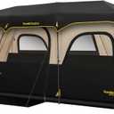 FanttikOutdoor Zeta C12 Pro Max Instant Cabin Tent 12 Person Camping Tent Setup in 90 Seconds with Rainfly & Windproof Portable with Carry Bag for Family Camping & Hiking, Upgraded Ventilation, Khaki